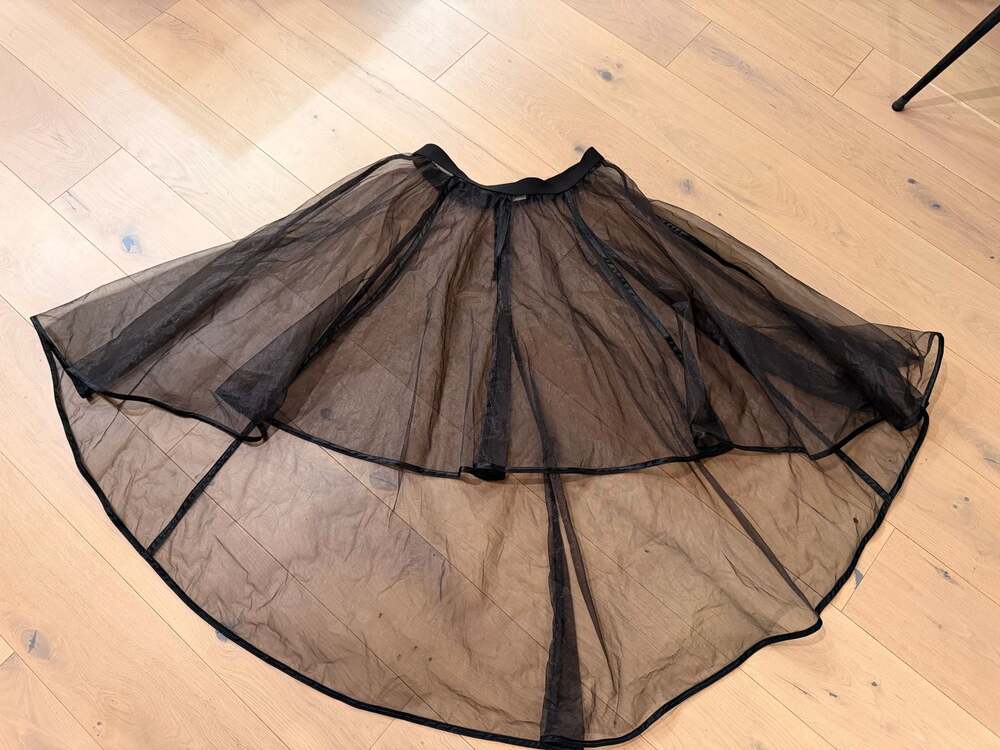 Catherine Deane Black Tulle High-Low Overlay Skirt